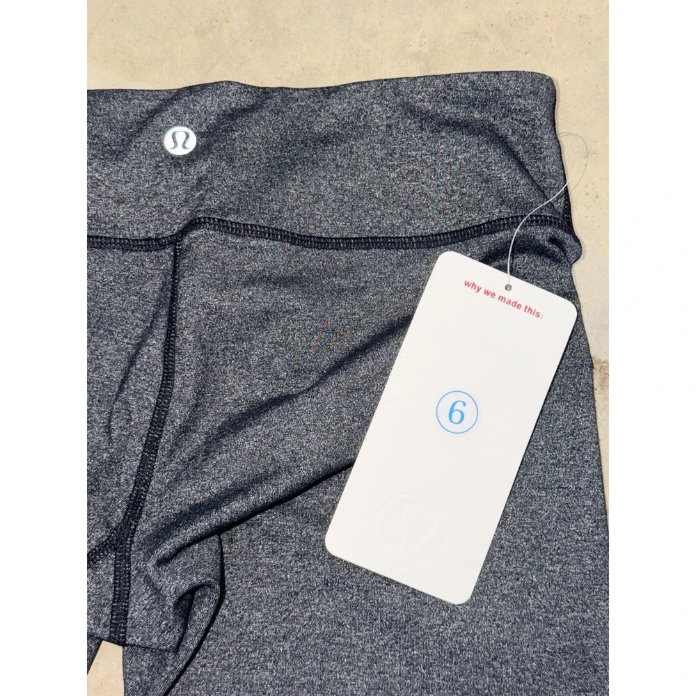 Lululemon Leggings Womens 6 Charcoal Heathered Full Length Yoga Pants NWT